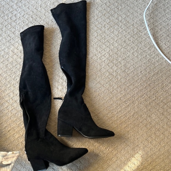 Goodnight Macaroon Shoes - Good night macaroon knee high suede boots